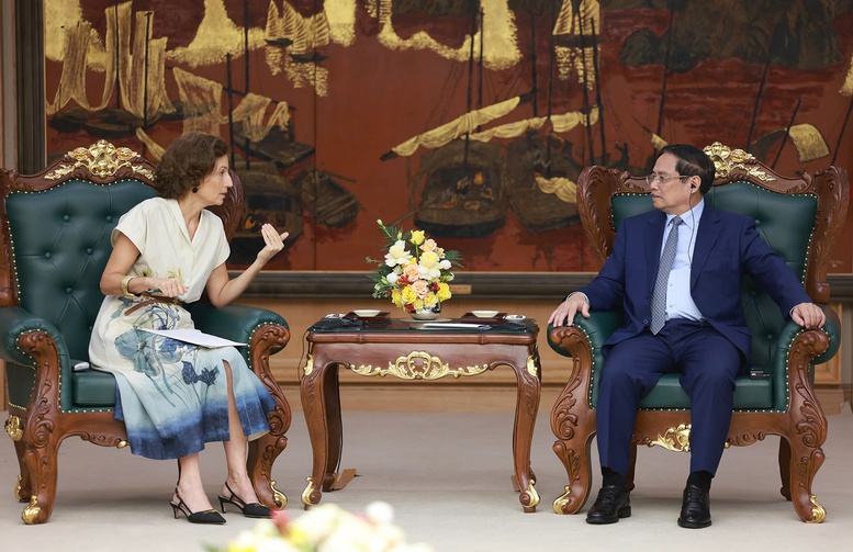Bà Audrey Azoulay khẳng định, Việt Nam là hình mẫu trong bảo tồn và phát huy các giá trị di sản, danh hiệu UNESCO - Ảnh: VGP/Nhật Bắc Bà Audrey Azoulay khẳng định, Việt Nam là hình mẫu trong bảo tồn và phát huy các giá trị di sản, danh hiệu UNESCO - Ảnh: VGP/Nhật Bắc