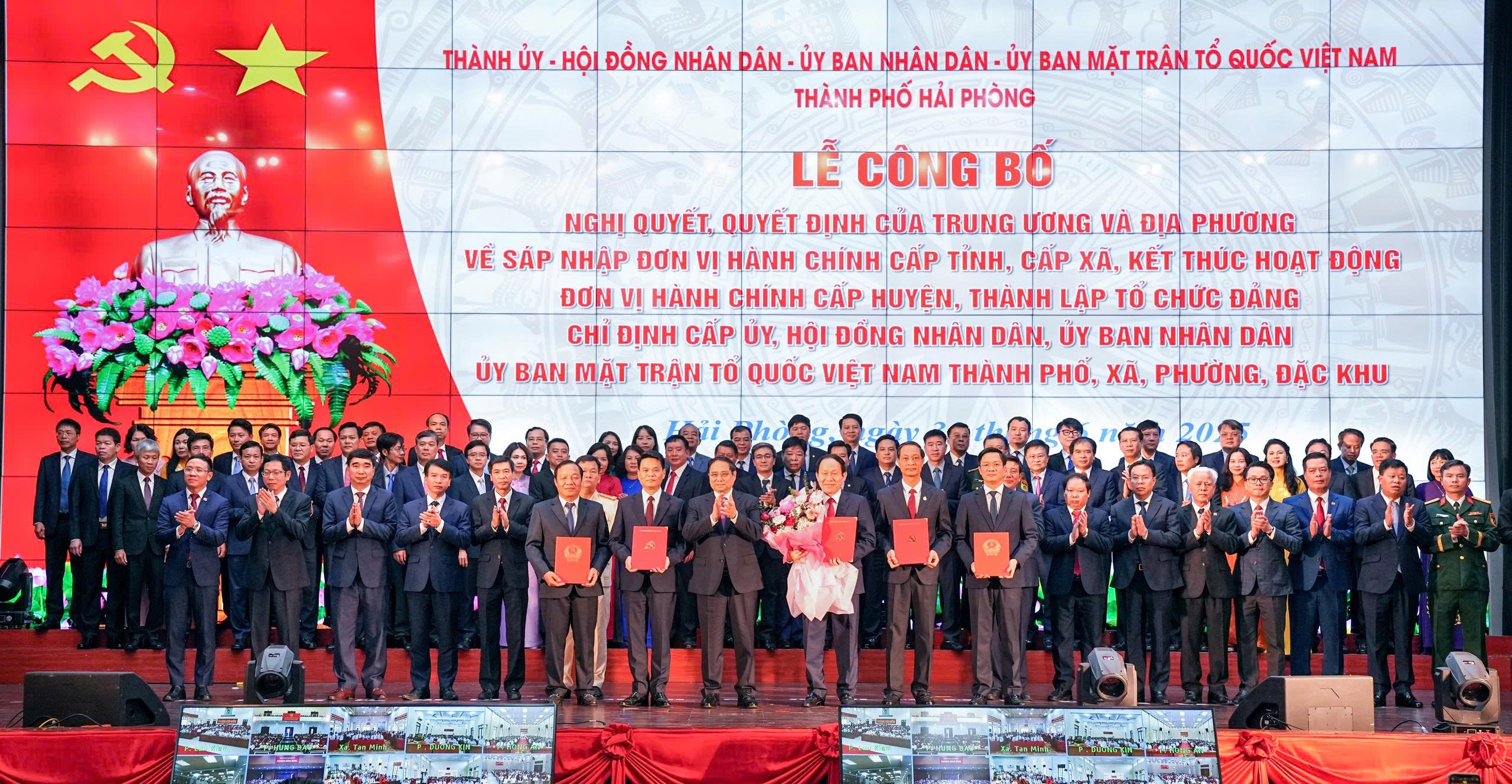 Hải Phòng: Công bố Nghị quyết, quyết định của Trung ương và địa phương về sáp nhập đơn vị hành chính