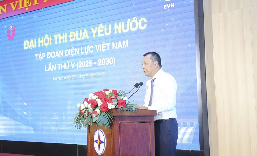 Bí thư Đảng ủy, Chủ tịch HĐTV EVN Đặng Hoàng An phát biểu