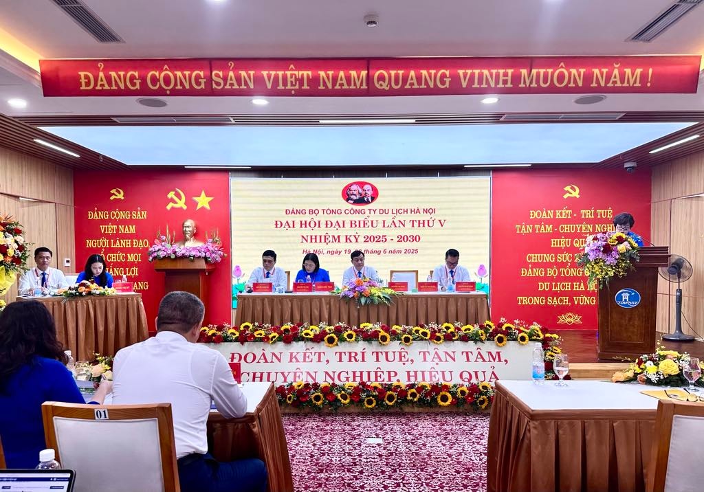 Đảng bộ Tổng công ty Du lịch Hà Nội tổ chức Đại hội đại biểu lần thứ V, nhiệm kỳ 2025-2030. Ảnh: Hoàng Lân
