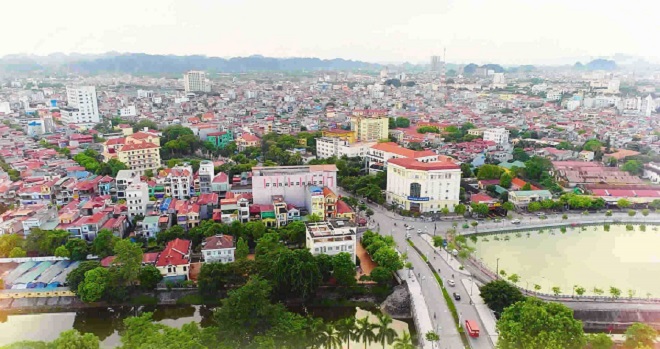 Phường Hoa Lư nhìn từ trên cao. Ảnh: Nguyễn Trường