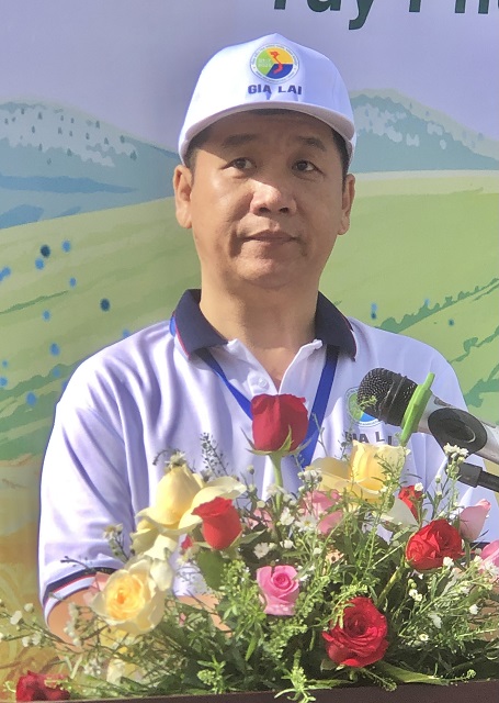 Ông Phan Quốc Hùng phát biểu khai mạc Lễ ra quân. Ảnh: VH