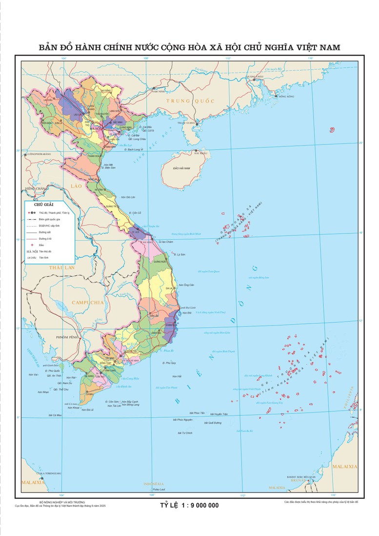 Bản đồ hành chính nước Cộng hòa xã hội chủ nghĩa Việt Nam.