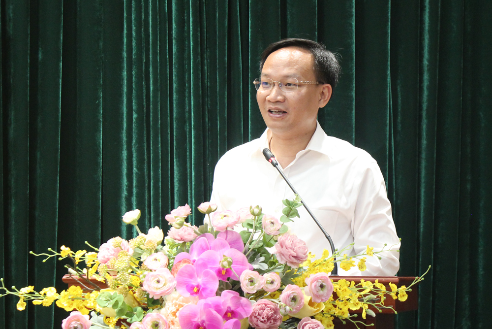 Đồng chí Phạm Văn Thịnh phát biểu tại hội nghị. Đồng chí Phạm Văn Thịnh phát biểu tại hội nghị.