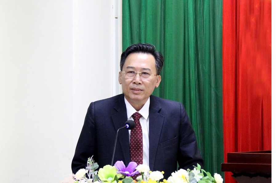 Phó Giám đốc Sở Văn hóa, Thể thao và Du lịch Nguyễn Xuân Trung phát biểu nhận nhiệm vụ