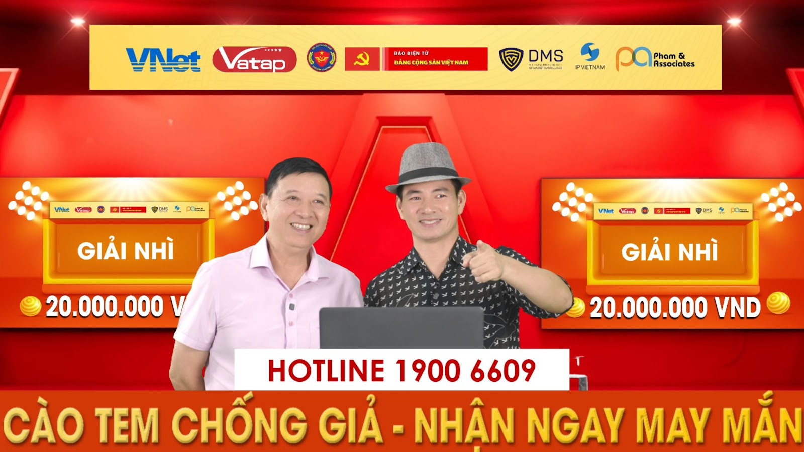 Ông Nguyễn Đăng Sinh - Chủ tịch Hiệp hội Chống hàng giả và bảo vệ thương hiệu Việt Nam tham gia quay thưởng tại Chương trình