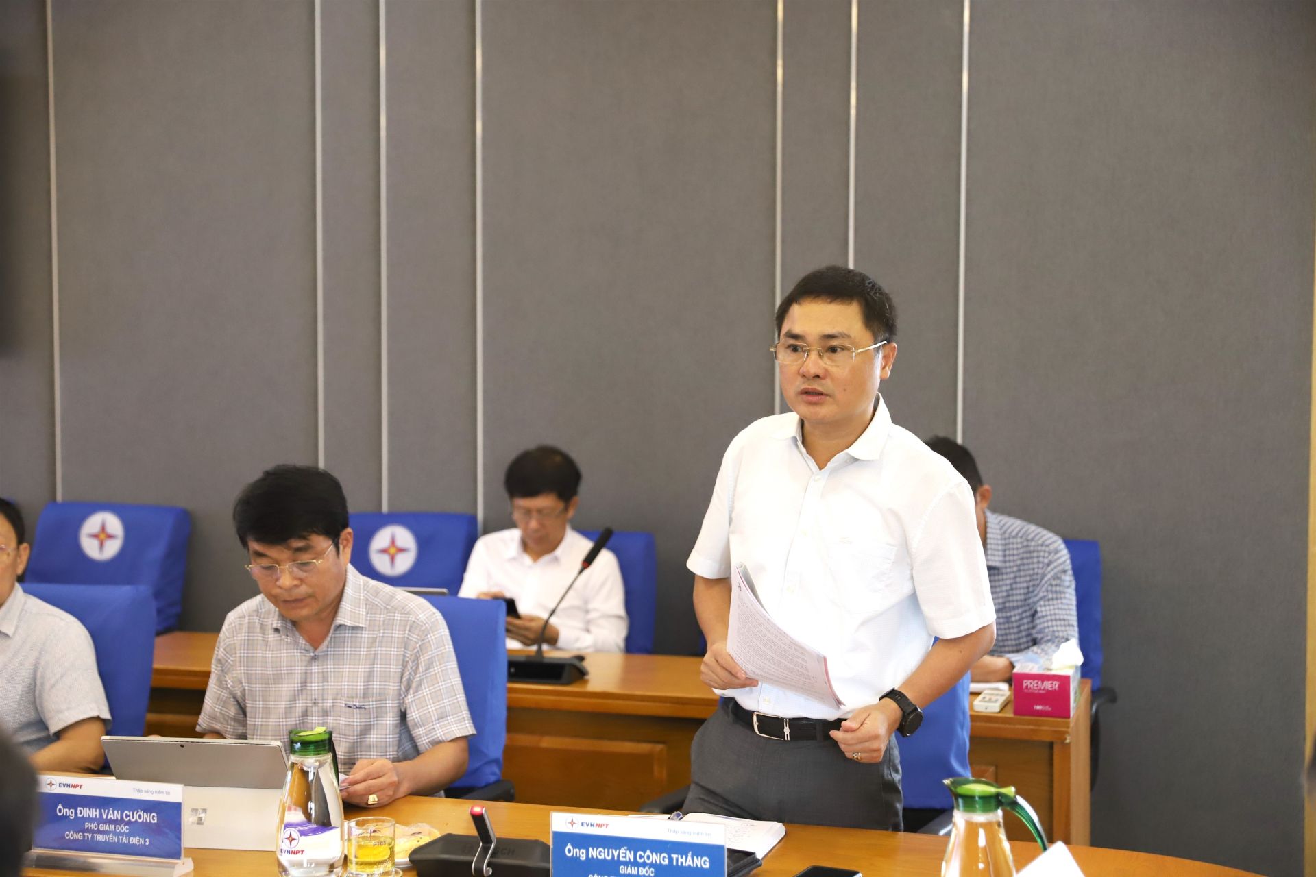 Ông Nguyễn Công Thắng - Giám đốc PTC3 báo cáo tại buổi làm việc