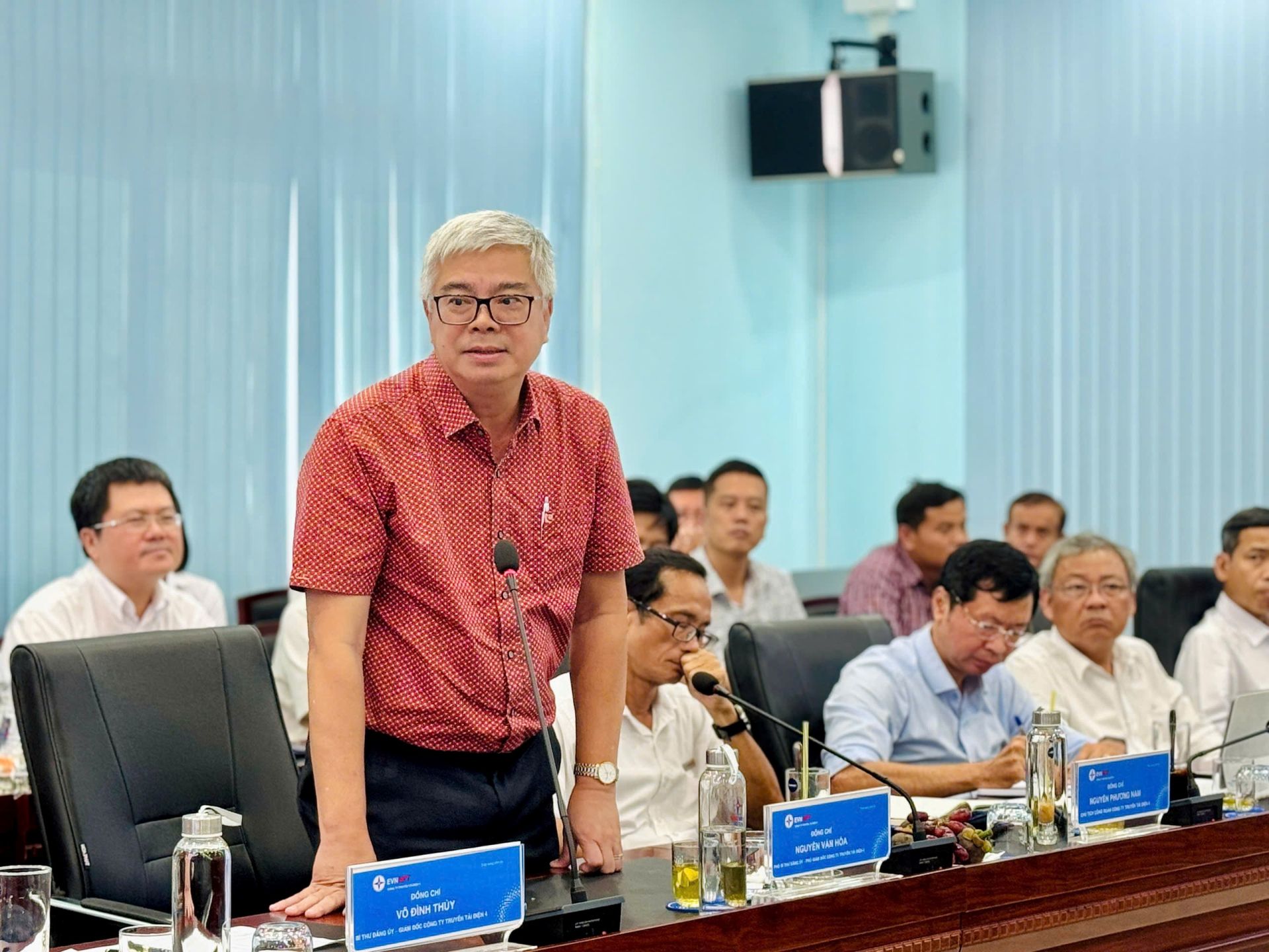 Đồng chí Nguyễn Văn Hóa – Phó Bí thư Đảng ủy - Phó Giám đốc PTC4 phát biểu tại buổi làm việc