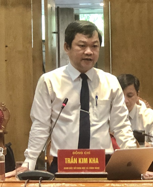 Ông Trần Kim Kha, Giám đốc Sở KH&CN tỉnh Gia Lai phát biểu ý kiến tham luận. Ảnh: VH