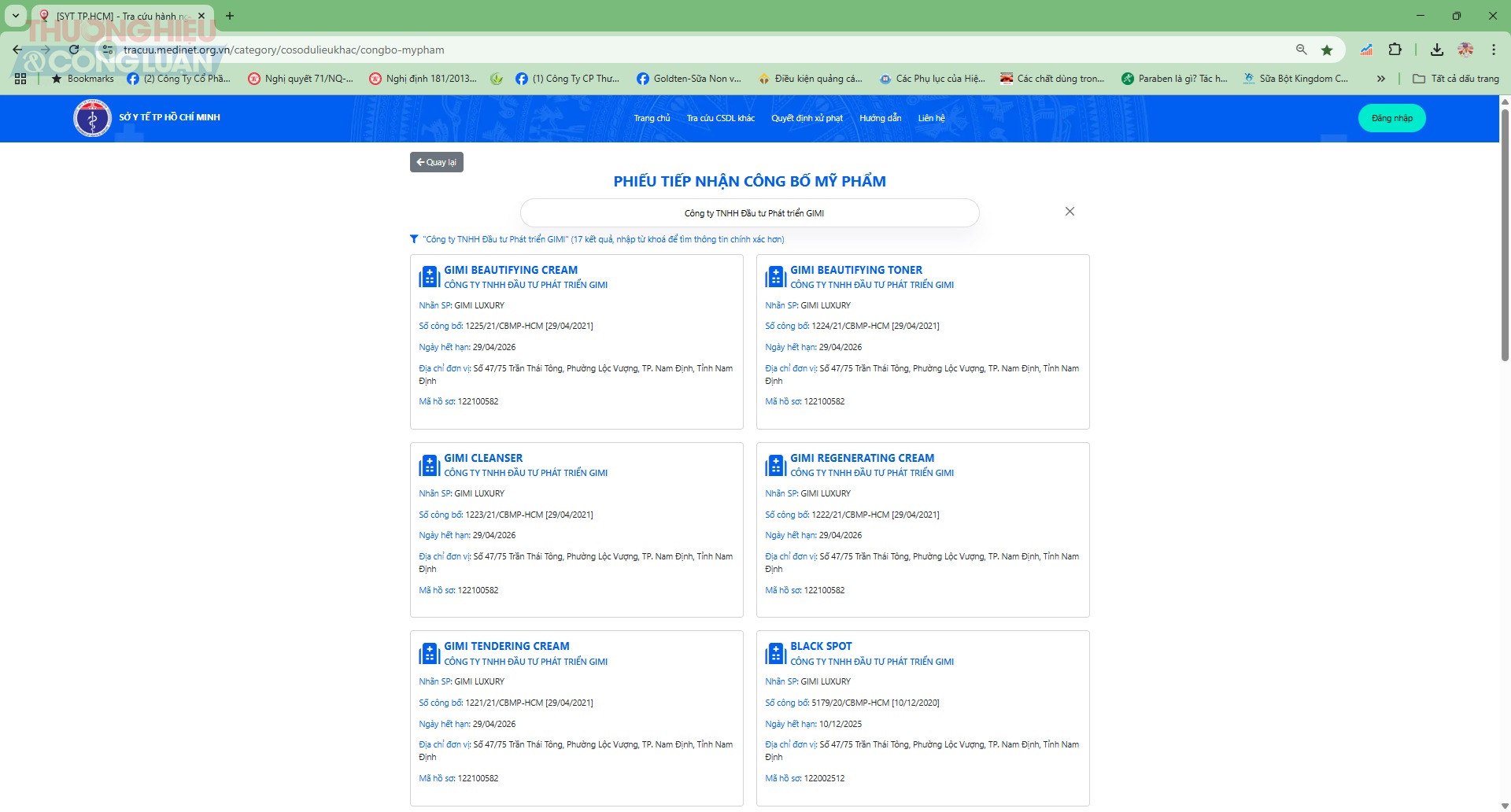 Theo tra cứu, một loạt sản phẩm của Công ty TNHH Đầu tư Phát triển GIMI tiền thân của GIMI Group xin cấp phép sản xuất trong nước Theo tra cứu, một loạt sản phẩm của Công ty TNHH Đầu tư Phát triển GIMI tiền thân của GIMI Group xin cấp phép sản xuất trong nước