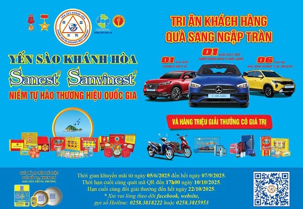 Sản phẩm Yến sào Khánh Hòa đang có chương trình tri ân khách hàng với rất nhiều phần thưởng lớn Sản phẩm Yến sào Khánh Hòa đang có chương trình tri ân khách hàng với rất nhiều phần thưởng lớn