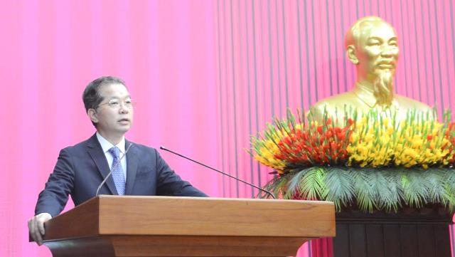 Bí thư Thành ủy Đà Nẵng Nguyễn Văn Quảng phát biểu tại buổi Lễ