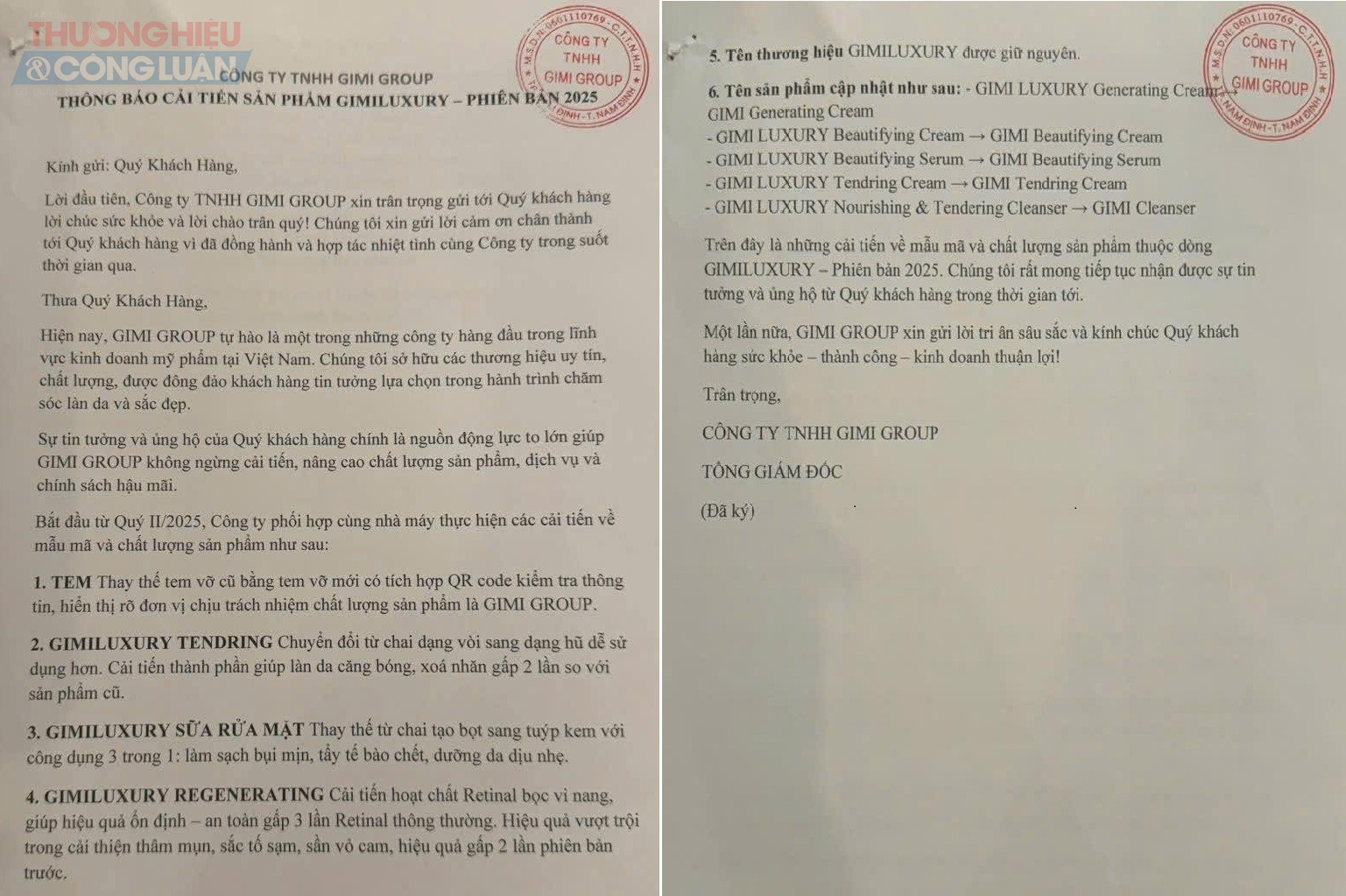 Chỉ sau một thời gian ngắn, Công ty TNHH GIMI Group lại tiếp tục có thông báo cải tiến sản phẩm phiên bản năm 2025 với nhiều sản phẩm có tên và nhãn trùng với sản phẩm được sản xuất trong nước Chỉ sau một thời gian ngắn, Công ty TNHH GIMI Group lại tiếp tục có thông báo cải tiến sản phẩm phiên bản năm 2025 với nhiều sản phẩm có tên và nhãn trùng với sản phẩm được sản xuất trong nước