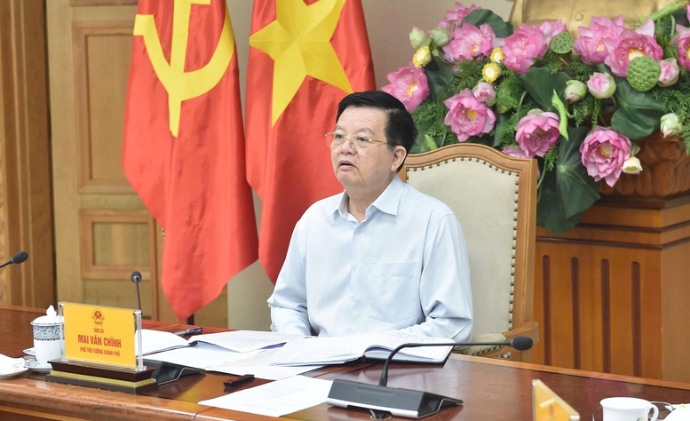 Phó Thủ tướng Mai Văn Chính chủ trì cuộc họp với các bộ về giải pháp tháo gỡ khó khăn, vướng mắc về cơ chế chính sách liên quan đến tài chính của Triển lãm thành tựu đất nước nhân dịp kỷ niệm 80 năm Ngày Quốc khánh - Ảnh: VGP/Giang Thanh