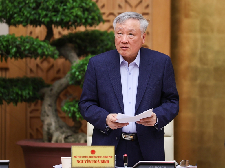 Phó Thủ tướng Thường trực Chính phủ Nguyễn Hòa Bình phát biểu tại phiên họp - Ảnh: VGP/Nhật Bắc Phó Thủ tướng Thường trực Chính phủ Nguyễn Hòa Bình phát biểu tại phiên họp - Ảnh: VGP/Nhật Bắc