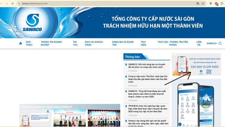 SAWACO: Khảo sát sự hài lòng của khách hàng đối với dịch vụ cấp nước