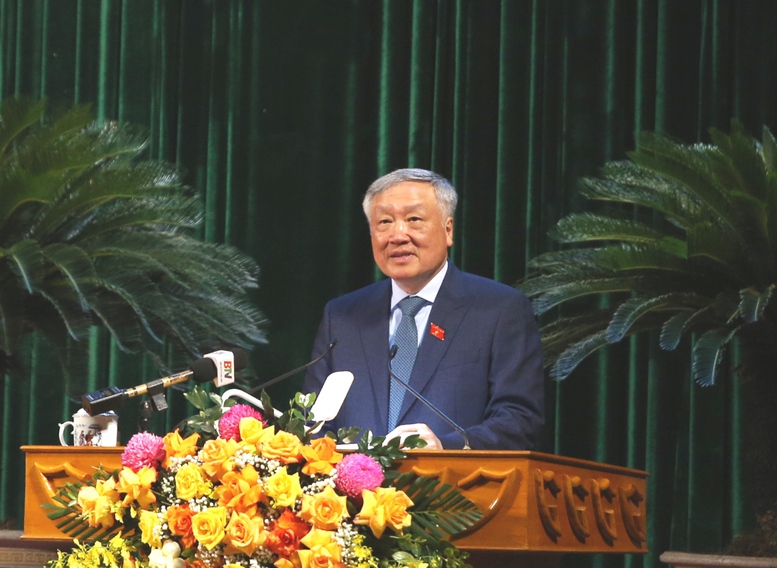 Phó Thủ tướng Thường trực Chính phủ Nguyễn Hòa Bình: Việc xây dựng chính quyền địa phương 2 cấp với mục tiêu là làm cho chính quyền gần dân, sát dân, phục vụ nhân dân tốt hơn và chủ trương này rất hợp lòng dân, nên được nhân dân rất đồng tình và ủng hộ - Ảnh: VGP/Nguyễn Hoàng Phó Thủ tướng Thường trực Chính phủ Nguyễn Hòa Bình: Việc xây dựng chính quyền địa phương 2 cấp với mục tiêu là làm cho chính quyền gần dân, sát dân, phục vụ nhân dân tốt hơn và chủ trương này rất hợp lòng dân, nên được nhân dân rất đồng tình và ủng hộ - Ảnh: VGP/Nguyễn Hoàng