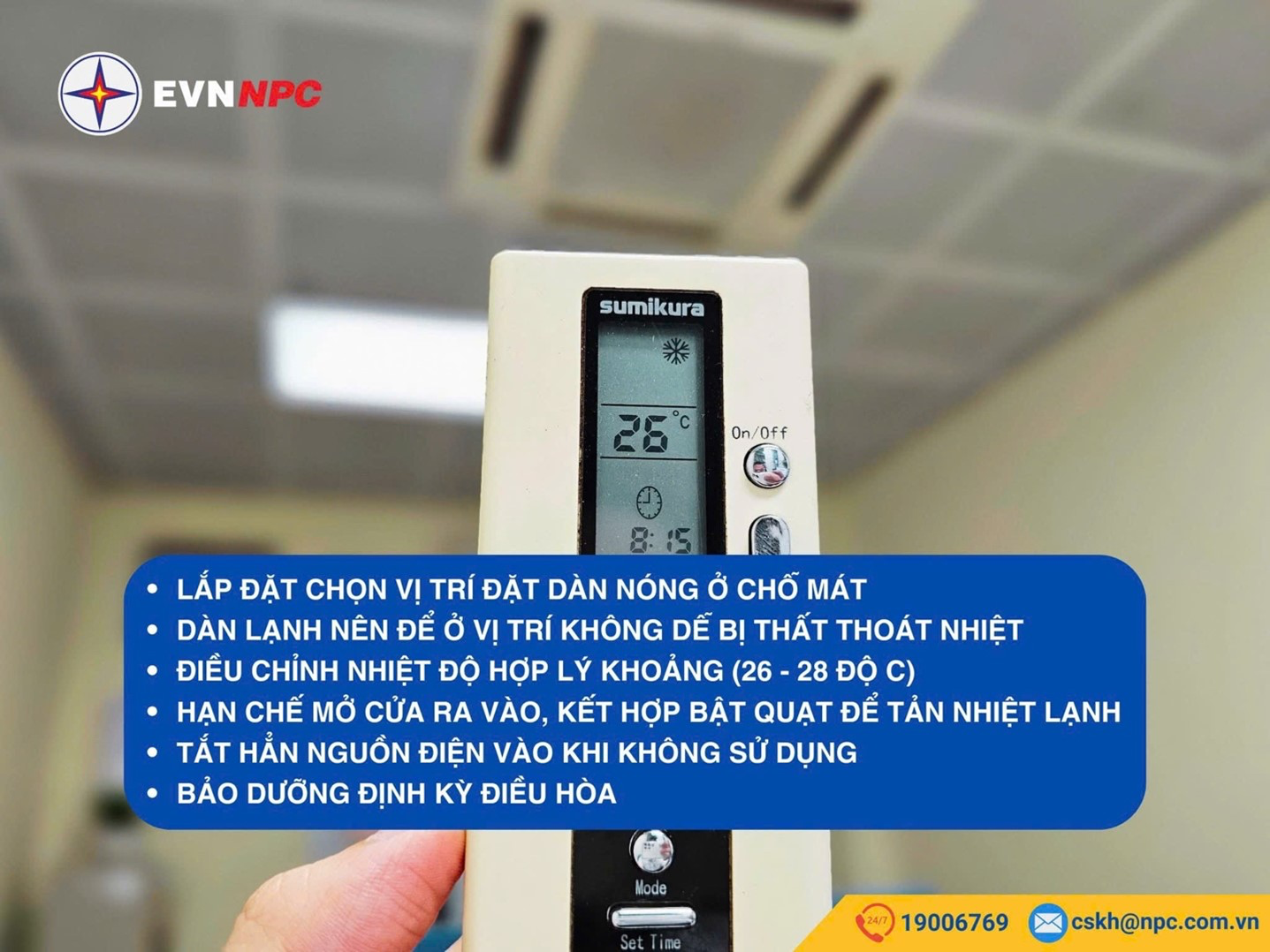 Tư vấn sử dụng điều hoà không khí an toàn, tiết kiệm và hiệu quả