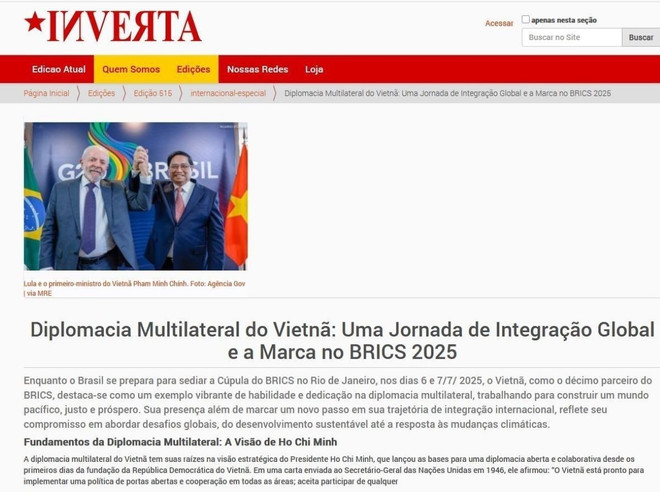 Truyền thông Brazil đánh giá cao chính sách ngoại giao đa phương của Việt Nam