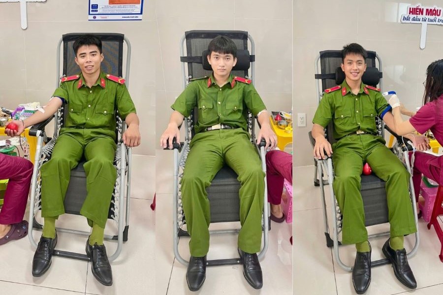 Ba chiến sĩ Công an Quảng Trị kịp thời hiến máu cứu người