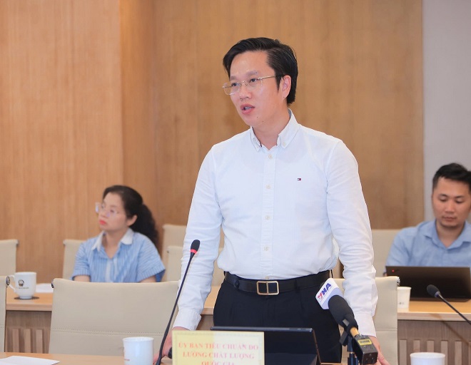 Ông Hà Minh Hiệp, Chủ tịch Ủy ban Tiêu chuẩn Đo lường Chất lượng quốc gia trao đổi tại họp báo. Ảnh: Ông Hà Minh Hiệp, Chủ tịch Ủy ban Tiêu chuẩn Đo lường Chất lượng quốc gia trao đổi tại họp báo. Ảnh: