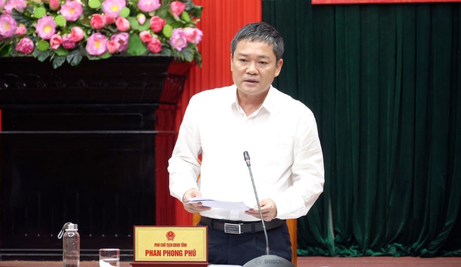 Phó Chủ tịch UBND tỉnh Quảng Trị Phan Phong Phú kết luận buổi làm việc.