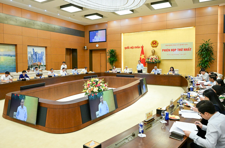 Quang cảnh Phiên họp thứ nhất tại Nhà Quốc hội. (Ảnh: DUY LINH)