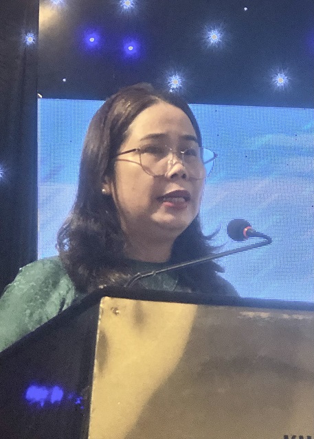 Bà Đỗ Thị Diệu Hạnh phát biểu tại Hội nghị. Ảnh: VH Bà Đỗ Thị Diệu Hạnh phát biểu tại Hội nghị. Ảnh: VH