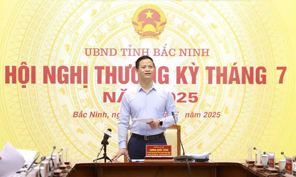 Chủ tịch UBND tỉnh Bắc Ninh Vương Quốc Tuấn chủ trì hội nghị.