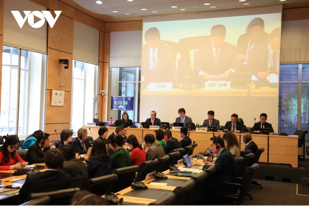 Toàn cảnh phiên họp với Ủy ban Nhân quyền Liên Hợp quốc.