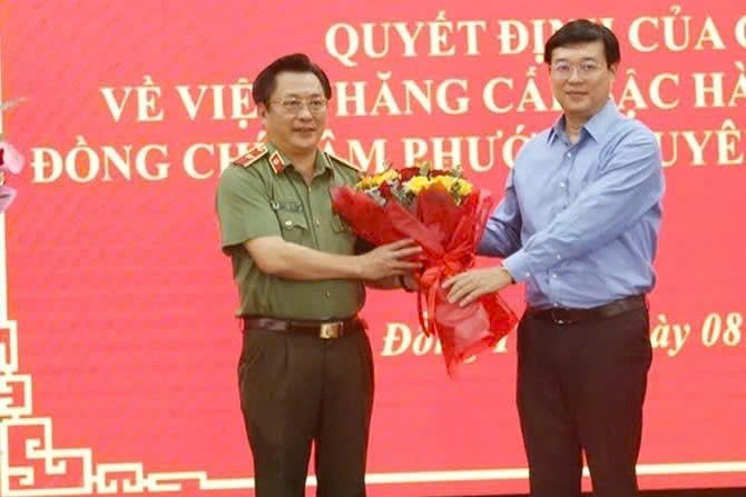 Giám đốc Công an tỉnh Đồng Tháp được thăng cấp bậc hàm Thiếu tướng