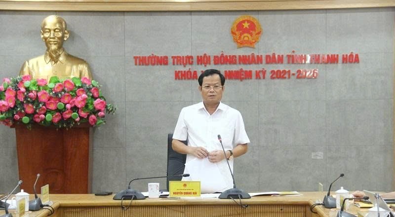 Phó Chủ tịch HĐND tỉnh Nguyễn Quang Hải phát biểu kết luận buổi giám sát.