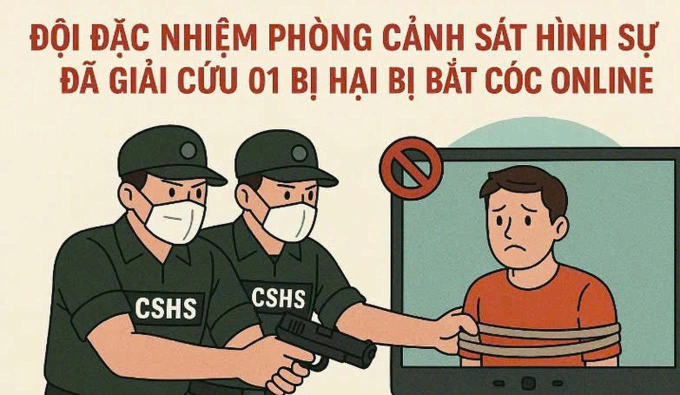 Công an giải cứu nạn nhân bị bắt cóc online (Ảnh: Công an cung cấp).