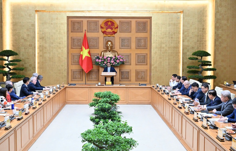 Thủ tướng nhấn mạnh Việt Nam bảo đảm tiếp cận bình đẳng nguồn lực giữa các doanh nghiệp trong và ngoài nước - Ảnh: VGP/Nhật Bắc