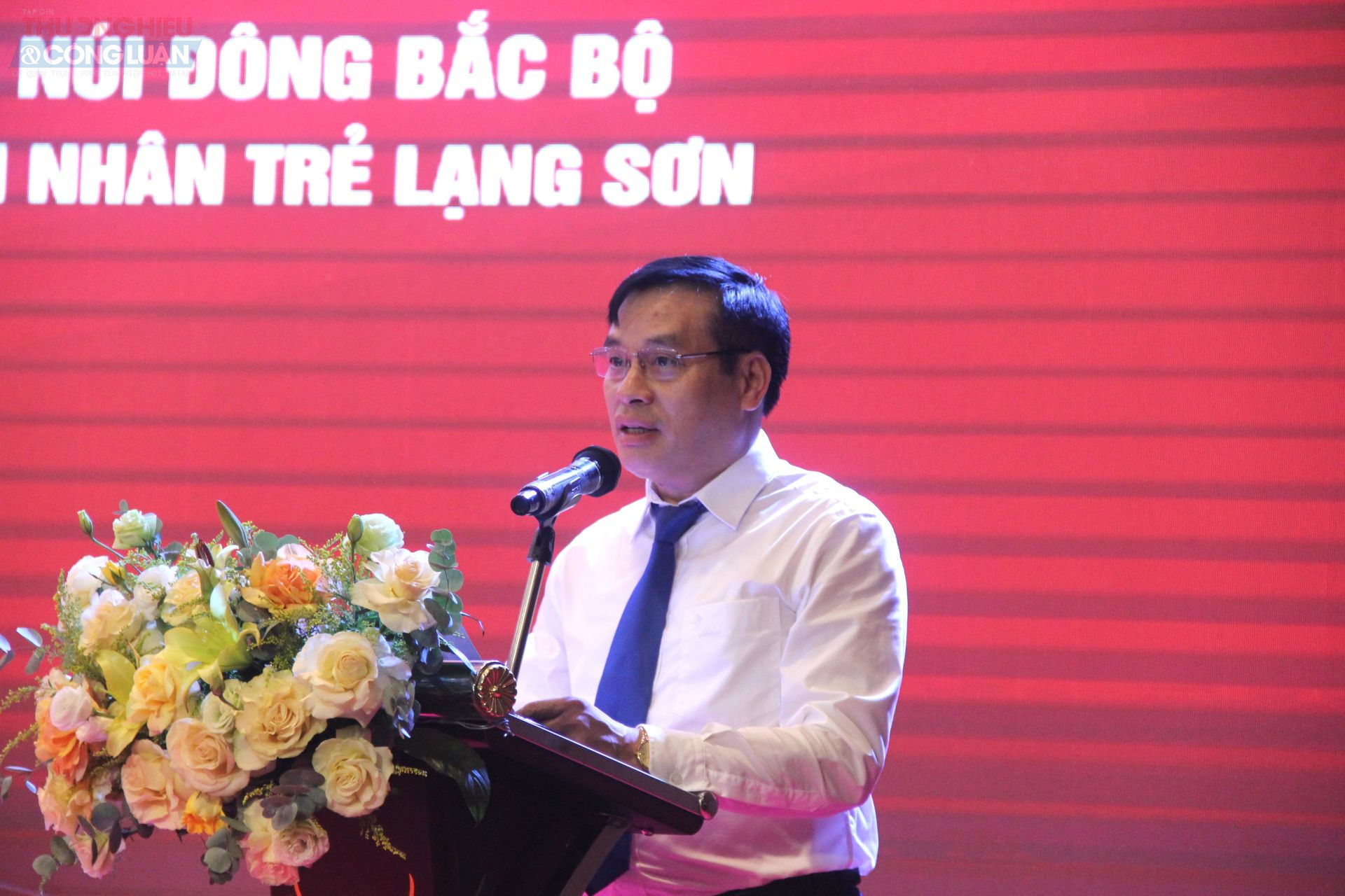 Chủ tịch Hội Doanh nhân trẻ Lạng Sơn La Giang Nam – Cụm trưởng Cụm miền núi Đông Bắc Bộ phát biểu tại chương trình