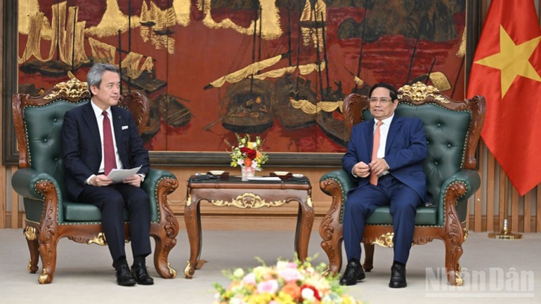 Thủ tướng Chính phủ Phạm Minh Chính tiếp ông Masayuki Omoto, Tổng Giám đốc Tập đoàn Marubeni. (Ảnh: TRẦN HẢI) Thủ tướng Chính phủ Phạm Minh Chính tiếp ông Masayuki Omoto, Tổng Giám đốc Tập đoàn Marubeni. (Ảnh: TRẦN HẢI)