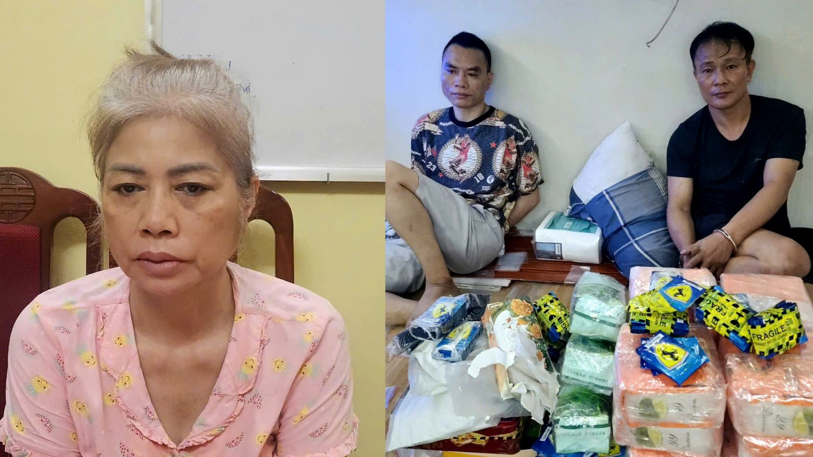 Các đối tượng trong đường dây buôn ma túy "khủng". Các đối tượng trong đường dây buôn ma túy "khủng".