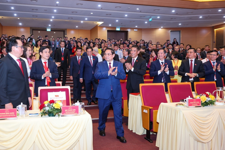 Đồng chí Phạm Minh Chính, Ủy viên Bộ Chính trị, Bí thư Đảng ủy Chính phủ, Thủ tướng Chính phủ dự Đại hội đại biểu Đảng bộ Bộ Ngoại giao lần thứ I nhiệm kỳ 2025-2030 - Ảnh: VGP/Nhật Bắc