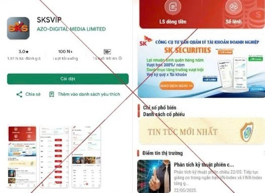 Hơn 3,5 tỉ đồng “bốc hơi” vì ứng dụng chứng khoán giả mạo SKYVIP