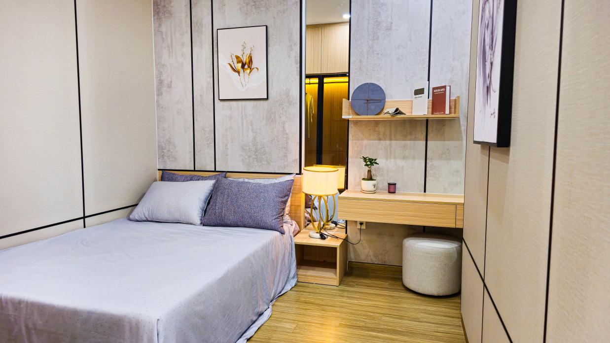 Một góc phòng ngủ tại nhà mẫu của căn hộ Cielo. Ảnh: Seaholdings Một góc phòng ngủ tại nhà mẫu của căn hộ Cielo. Ảnh: Seaholdings