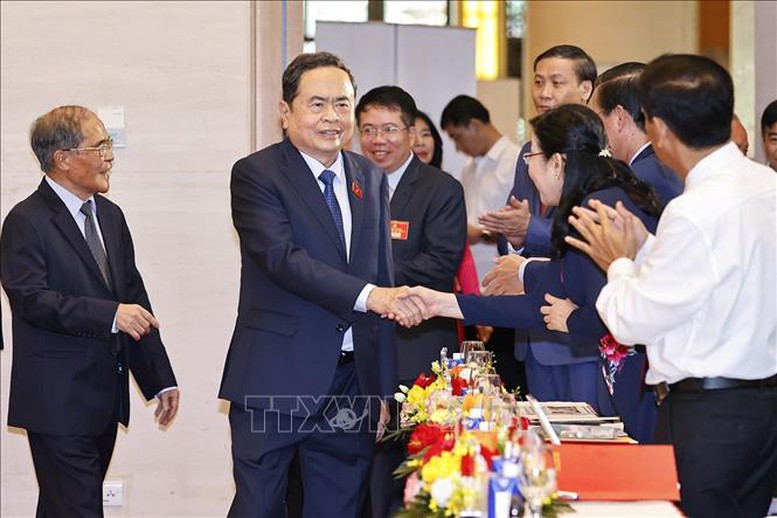 Chủ tịch Quốc hội Trần Thanh Mẫn dự Đại hội đại biểu Đảng bộ Văn phòng Quốc hội lần thứ XV, nhiệm kỳ 2025-2030 - Ảnh: TTXVN