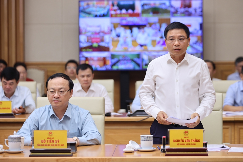 Bộ trưởng Bộ Tài chính Nguyễn Văn Thắng phát biểu tại hội nghị - Ảnh: VGP/Nhật Bắc Bộ trưởng Bộ Tài chính Nguyễn Văn Thắng phát biểu tại hội nghị - Ảnh: VGP/Nhật Bắc