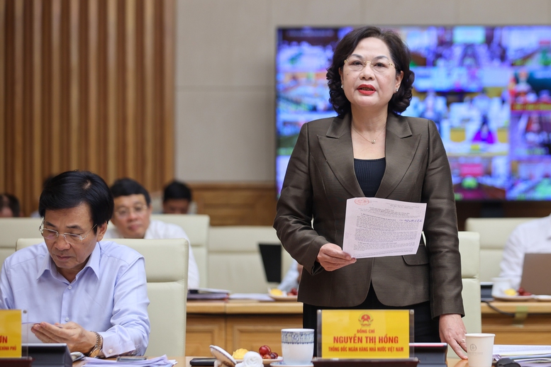 Thống đốc Ngân hàng Nhà nước Nguyễn Thị Hồng phát biểu tại hội nghị - Ảnh: VGP/Nhật Bắc Thống đốc Ngân hàng Nhà nước Nguyễn Thị Hồng phát biểu tại hội nghị - Ảnh: VGP/Nhật Bắc