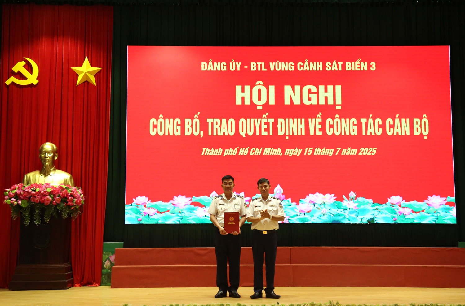 Bộ Tư lệnh Vùng Cảnh sát biển 3 trao quyết định bổ nhiệm cán bộ