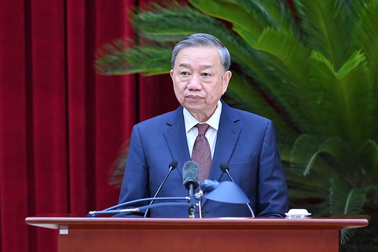Tổng Bí thư Tô Lâm phát biểu bế mạc Hội nghị - Ảnh VGP/Nhật Bắc Tổng Bí thư Tô Lâm phát biểu bế mạc Hội nghị - Ảnh VGP/Nhật Bắc