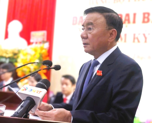 Ông Trần Cẩm Tú chỉ đạo định hướng phát triển phường Bàn Thạch, TP.Đà Nẵng tại Đại hội.