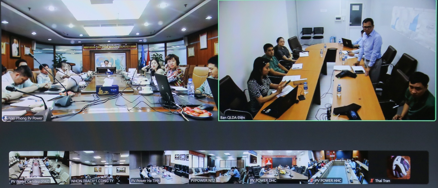 Hội nghị được tổ chức theo hình thức trực tuyến tới các đơn vị, chi nhánh, ban quản lý dự án của PV Power
