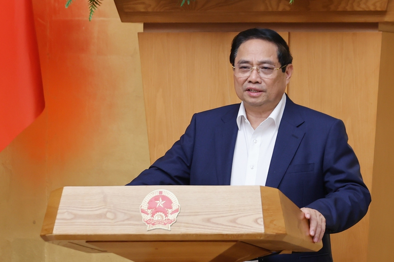Thủ tướng Phạm Minh Chính phát biểu kết luận Phiên họp Chính phủ chuyên đề xây dựng pháp luật tháng 7 năm 2025 - Ảnh: VGP/Nhật Bắc