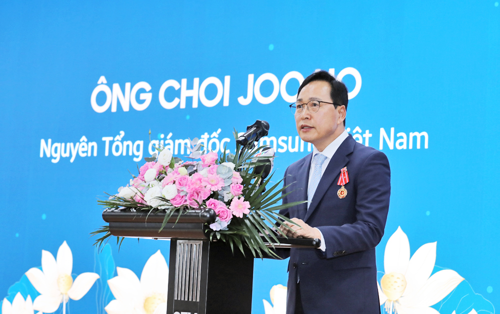 Ông Choi Joo Ho phát biểu tại buổi lễ.