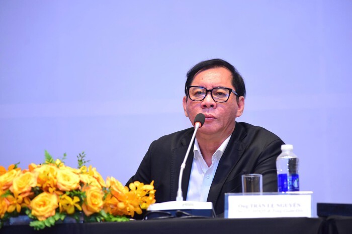 Tổng giám đốc KIDO Trần Lệ Nguyên phát biểu tại ĐHĐCĐ thường niên 2025. Ảnh: KDC